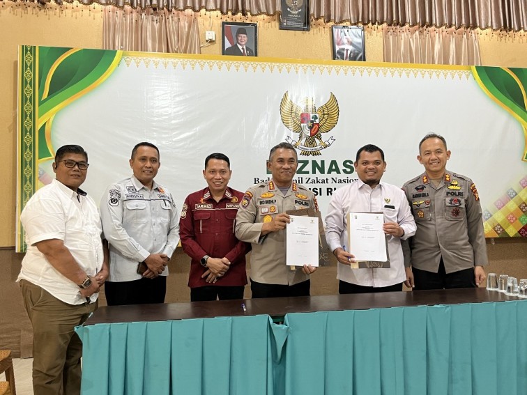 Baznas Riau menggandeng Polda dan BUJP berikan pembiayaan pelatihan Satpam (foto/yuni)
